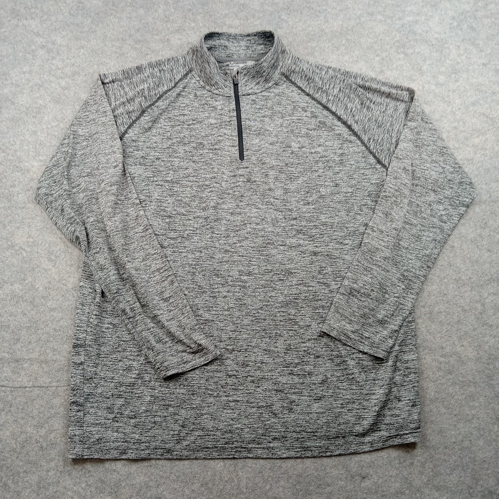 Under‎ Armour Shirt Mens Large Gray HeatGear Quarter Zip Pullover Athletic